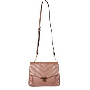 A New Day Women's Chevron Quilted Crossbody Bag Medium Khaki